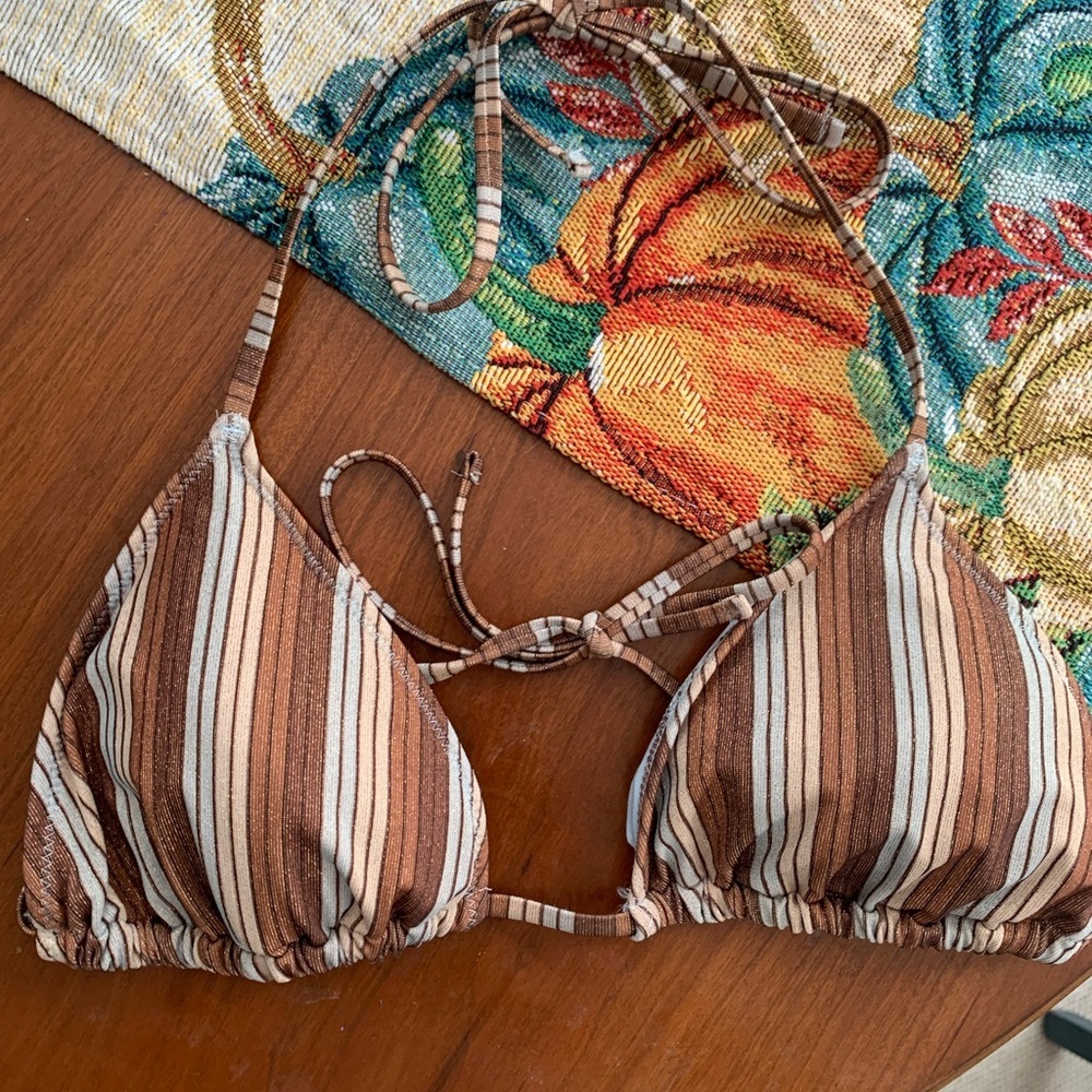Aerie Striped Glitter Swimsuit